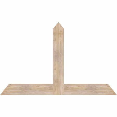 Ekena Millwork Portland Smooth Timber Gable Bracket, Douglas Fir, 60"W x 38"H x 5 1/2"D x 5 1/2"F, 15/12 Pitch GBW060X38X0606POR00SDF